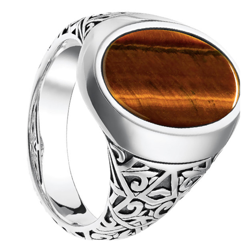 Bague ovale Oeil de Tigre & argent - TR2242-826-2 - Thomas Sabo