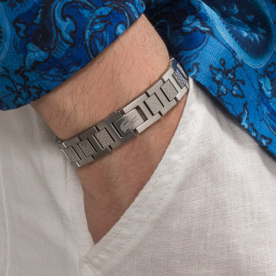 Bracelet Metropole "L" en Acier - 2040117, 13 cm à 19 cm - Lacoste