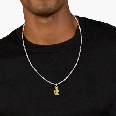 Collier Crocodile Doré, Acier Inoxydable Gris, 19 cm - 2040551 - Lacoste