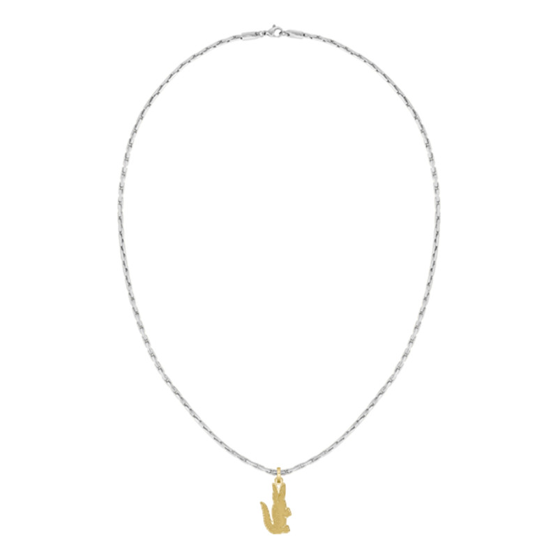 Collier Crocodile Doré, Acier Inoxydable Gris, 19 cm - 2040551 - Lacoste