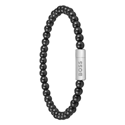 Bracelet Sphere Beads, Acier Black Onyx, 19 cm - 1580789M - Boss