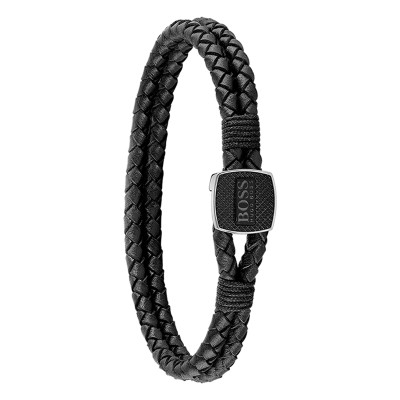 Bracelet Seal, Cuir et Acier, 19 cm - 1580047M - Boss