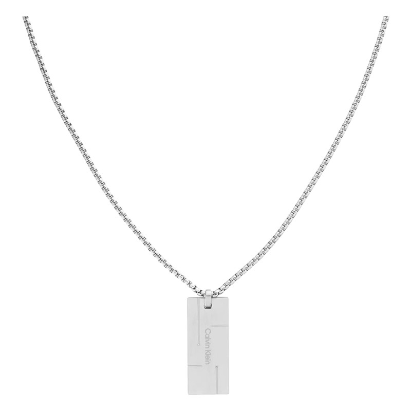 Collier Grid Family Plaque Rectangulaire, Acier, 61 cm - 35000058 - Calvin Klein