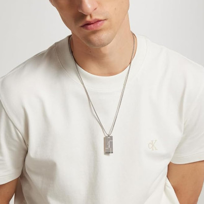 Collier Grid Family Plaque Rectangulaire, Acier, 61 cm - 35000058 - Calvin Klein