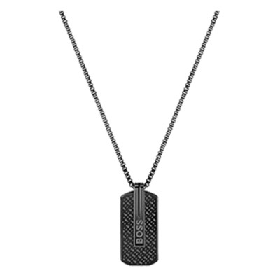 Collier Plaque, Acier Noir 1580356, 61 cm - Boss