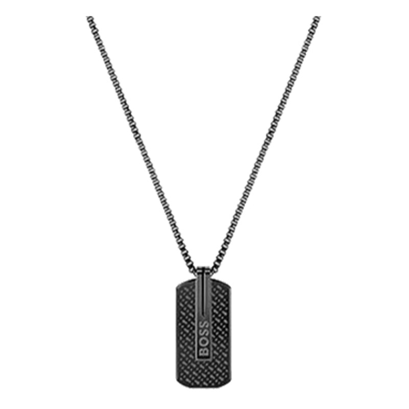 Collier Plaque, Acier Noir 1580356, 61 cm - Boss