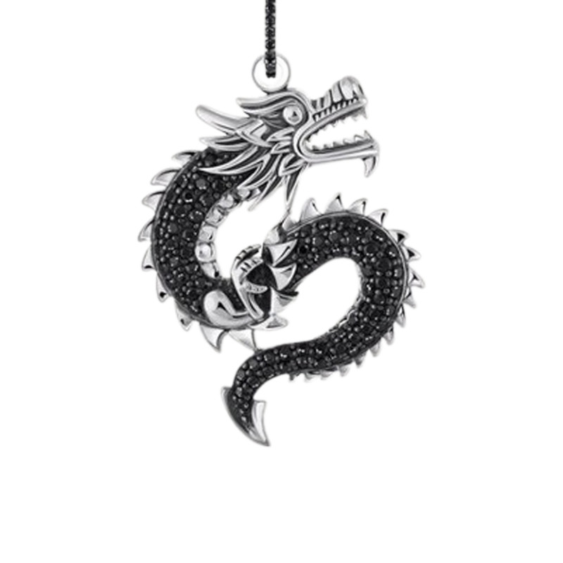 Pendentif Dragon, Argent 925 & Pierres Noires - PE975-643-11 - Thomas Sabo