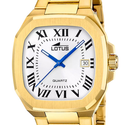 Montre Square Series, Acier doré 19049/1 - Lotus