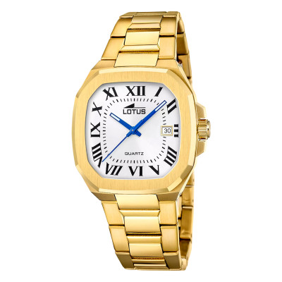 Montre Square Series, Acier doré 19049/1 - Lotus